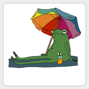 Frog at the beach Sticker